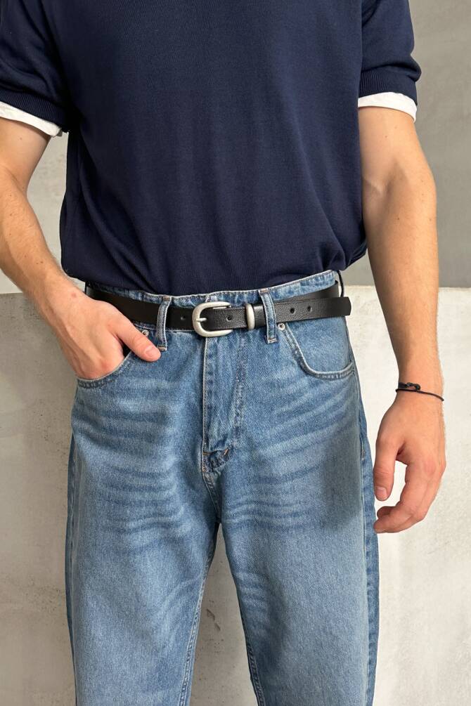 Erkek %100 Hakiki Deri Kemer Siyah - 1
