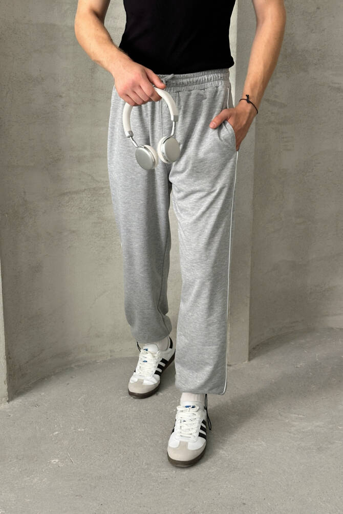 Erkek Ayarlanabilir Paça Baggy Eşofman Altı GRİ - 2