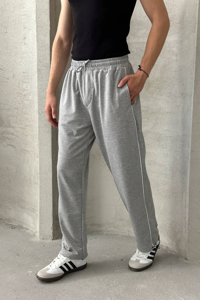 Erkek Ayarlanabilir Paça Baggy Eşofman Altı GRİ - 4