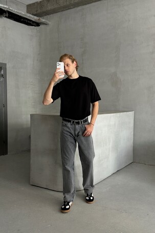 Erkek Baggy Jean Pantolon Antrasit - 2