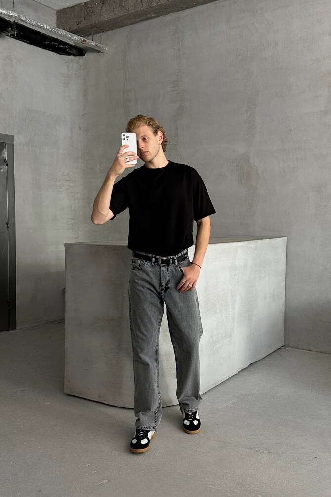 Erkek Baggy Jean Pantolon Antrasit - 2