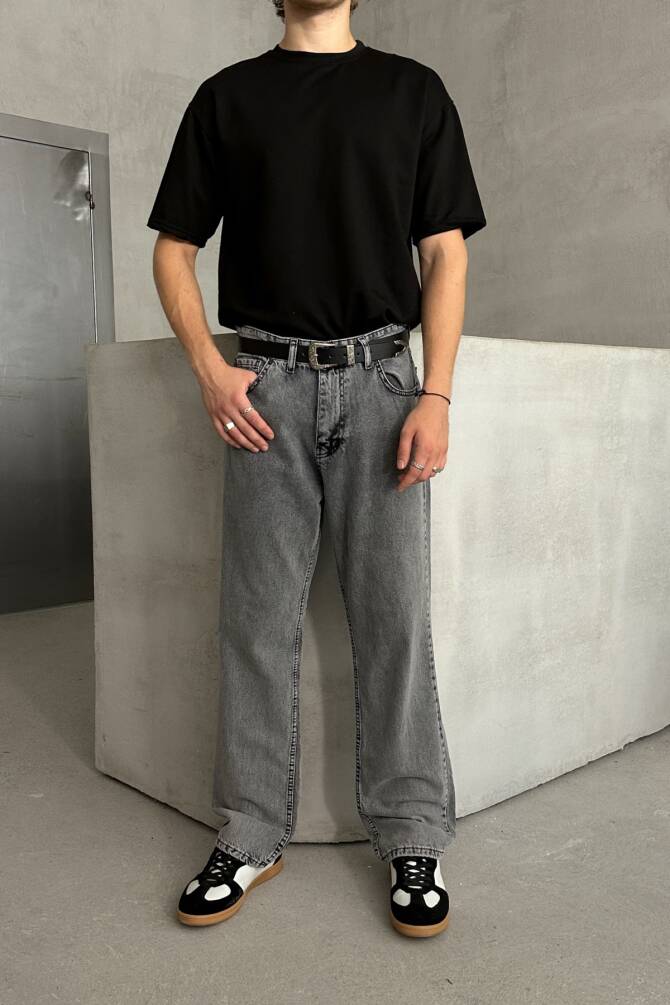 Erkek Baggy Jean Pantolon Antrasit - 3