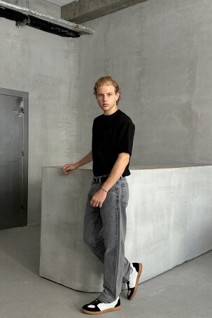 Erkek Baggy Jean Pantolon Antrasit - 4