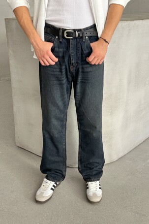 Erkek Baggy Jean Pantolon Koyu Füme 