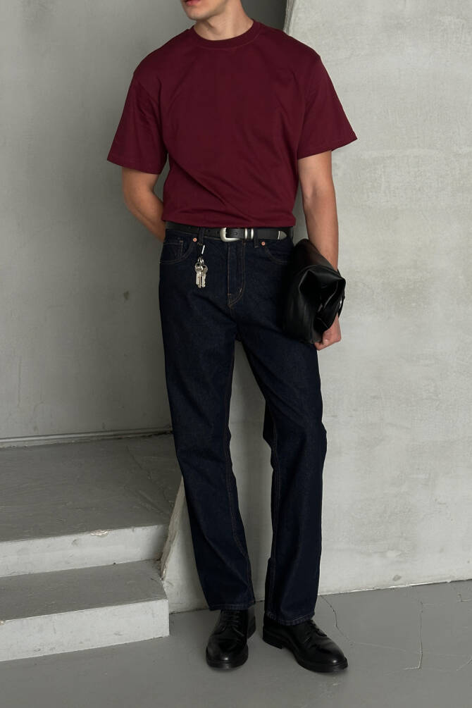 Erkek Baggy Jean Pantolon Lacivert - 2