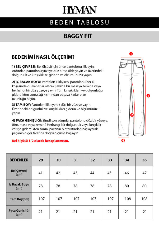 Erkek Baggy Jean Pantolon Lacivert - 6