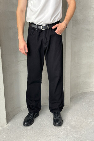 Erkek Baggy Jean Pantolon Siyah - 2