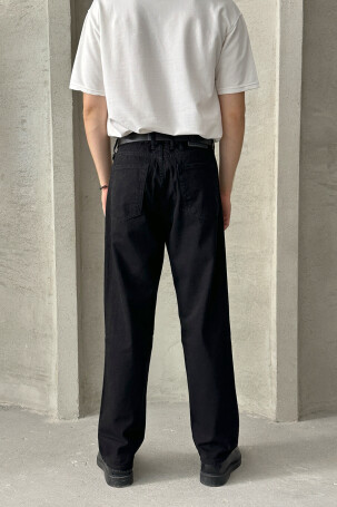 Erkek Baggy Jean Pantolon Siyah - 3