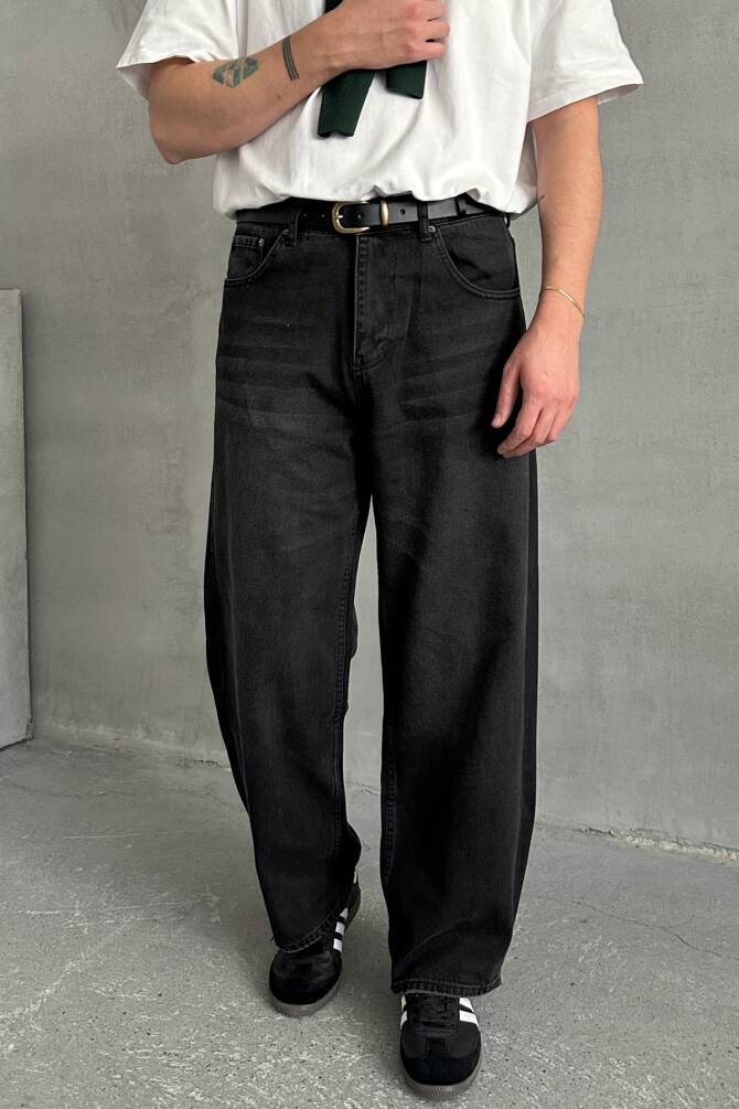 Erkek Ekstra Baggy Jean Pantolon Antrasit - 2