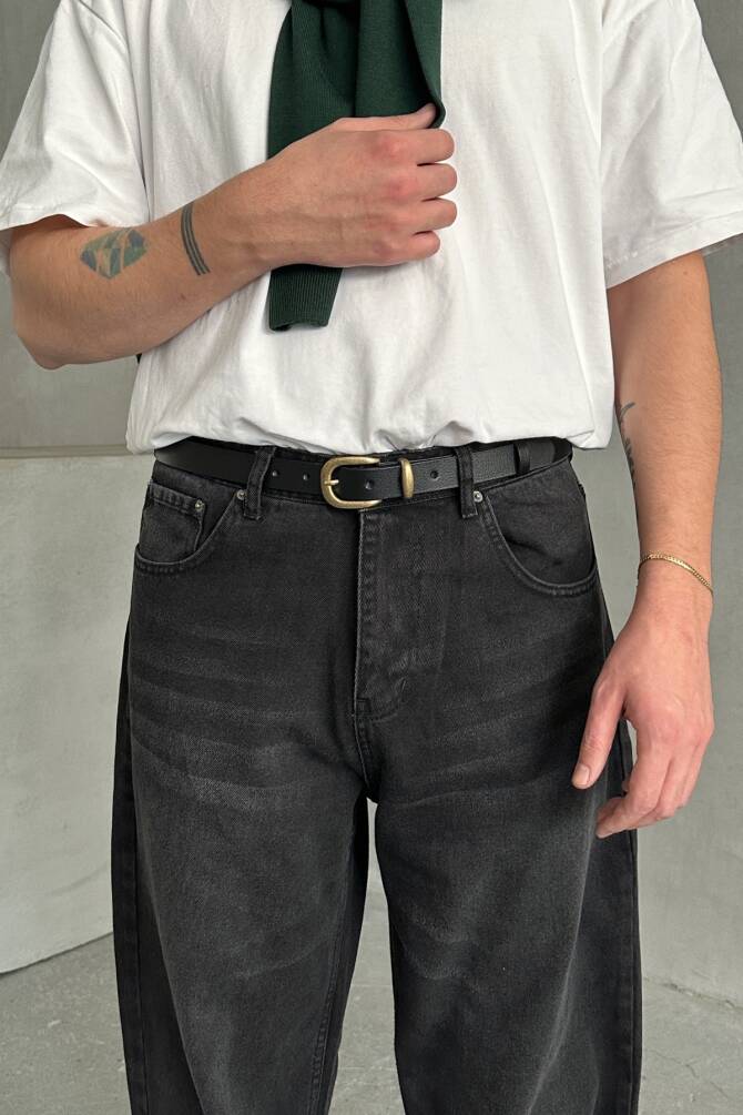Erkek Ekstra Baggy Jean Pantolon Antrasit - 4