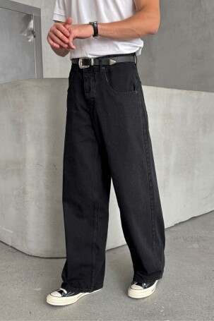 Erkek Ekstra Baggy Jean Pantolon Siyah - 3