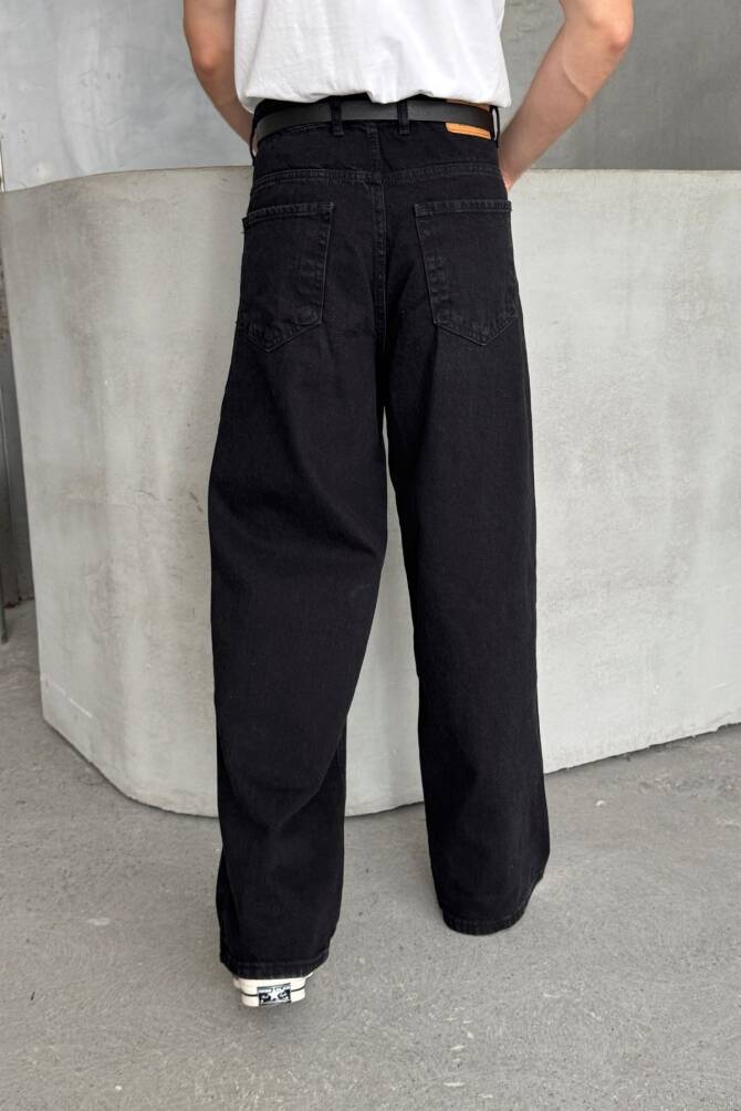 Erkek Ekstra Baggy Jean Pantolon Siyah - 4