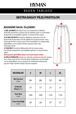 Erkek Pileli Ekstra Baggy Kalıp Kumaş Pantolon Siyah - 7