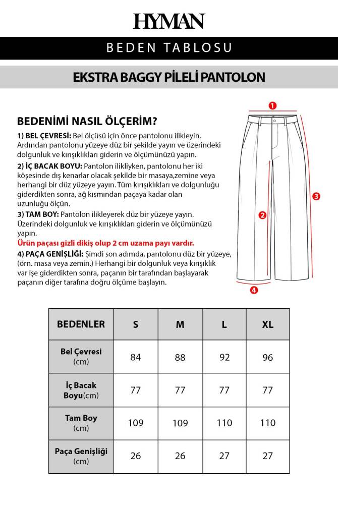Erkek Pileli Ekstra Baggy Kalıp Kumaş Pantolon Siyah - 7