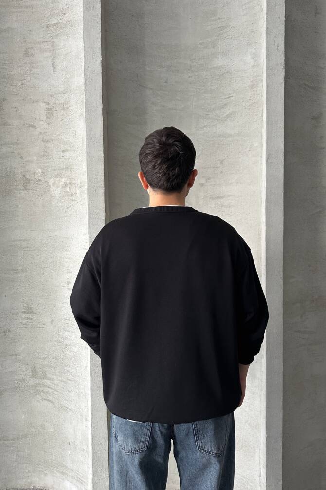 Erkek Seattle Baskılı Oversize Sweatshirt COKRENKLI - 4